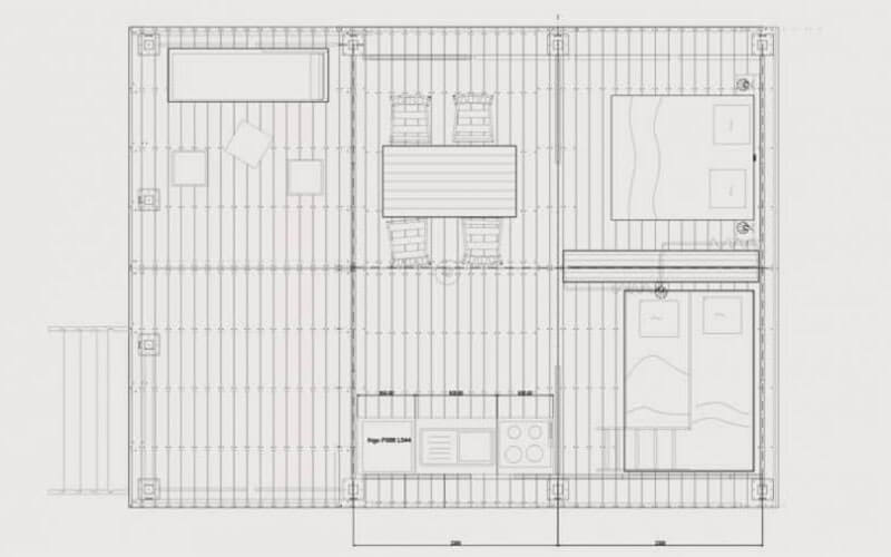 Plan de la tente Safari Trappeur